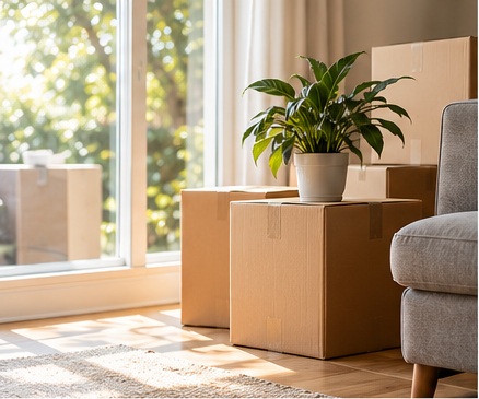 Moving professionals carefully packing household belongings