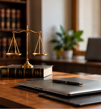 Organized office environment representing attorney and law office coordination